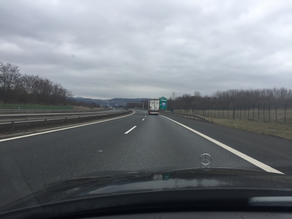 Clara On The Motorway in The Czech Republic