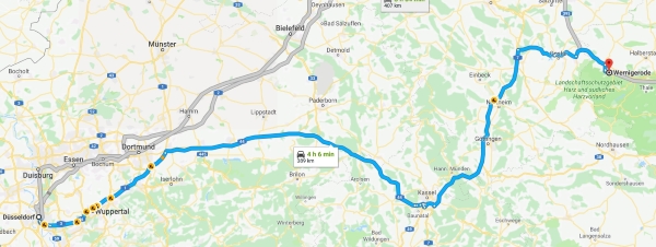 Düsseldorf To Wernigerode